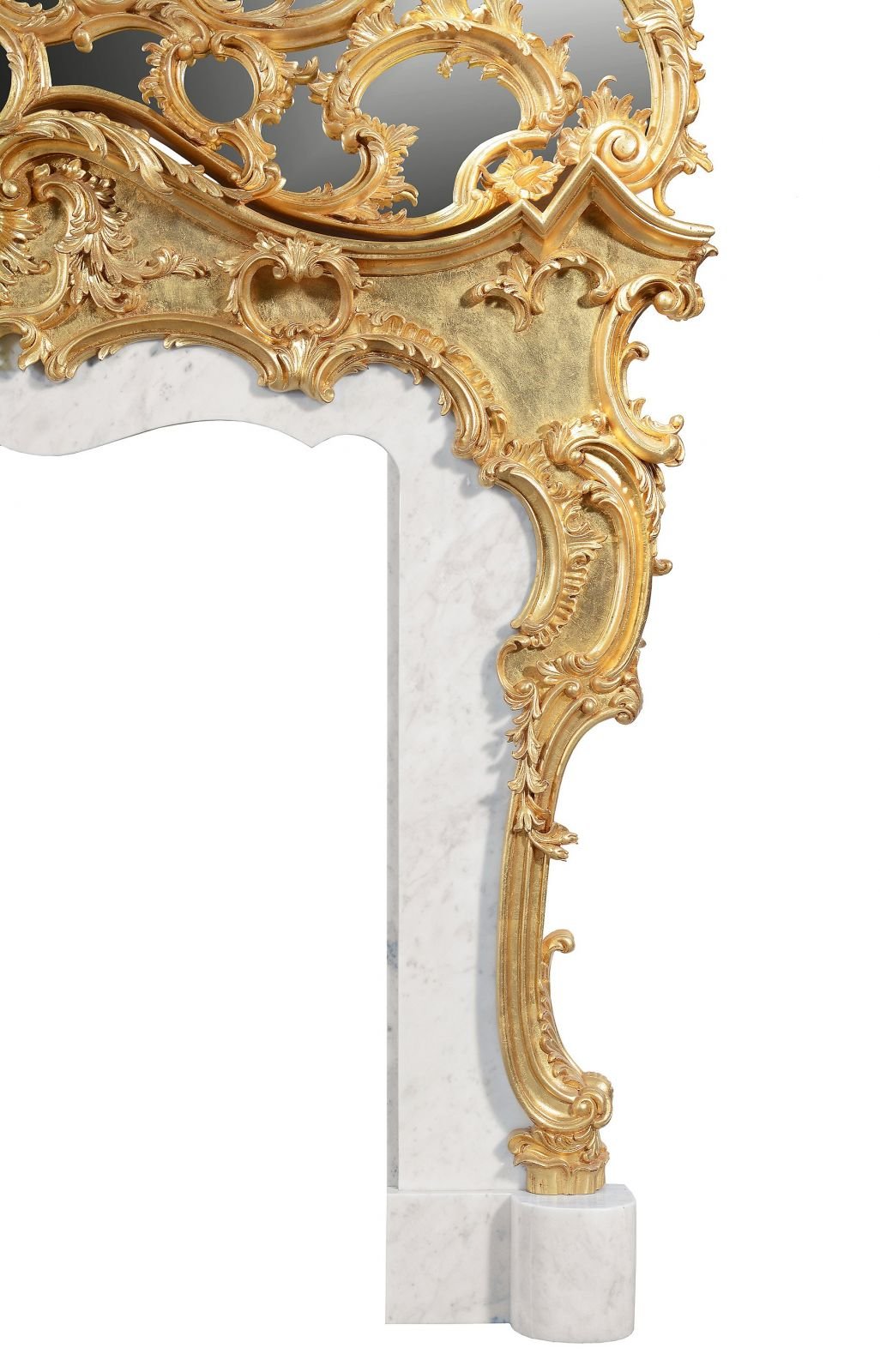 18th Century Rococo Giltwood Chimney & Mirror - Brights of Nettlebed