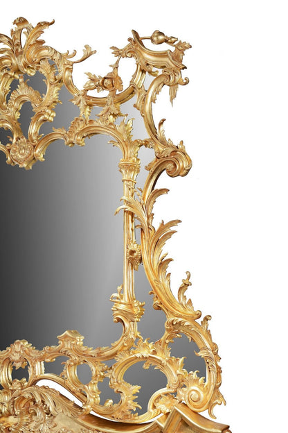 18th Century Rococo Giltwood Chimney & Mirror - Brights of Nettlebed