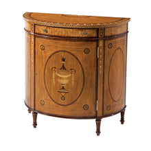 Marquetry Inlaid Demi Lune Side Cabinet