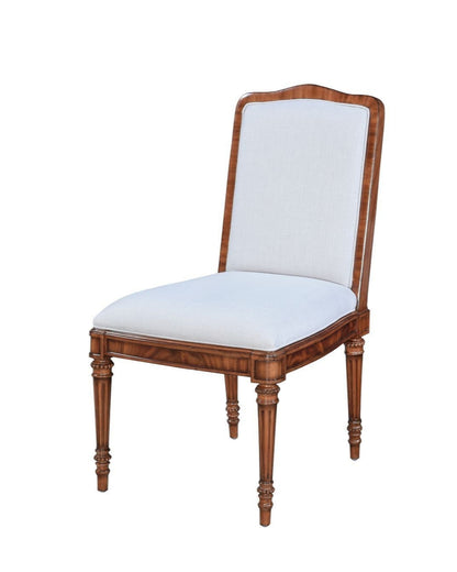 Straight Back Upholstered Chair in Mahogany