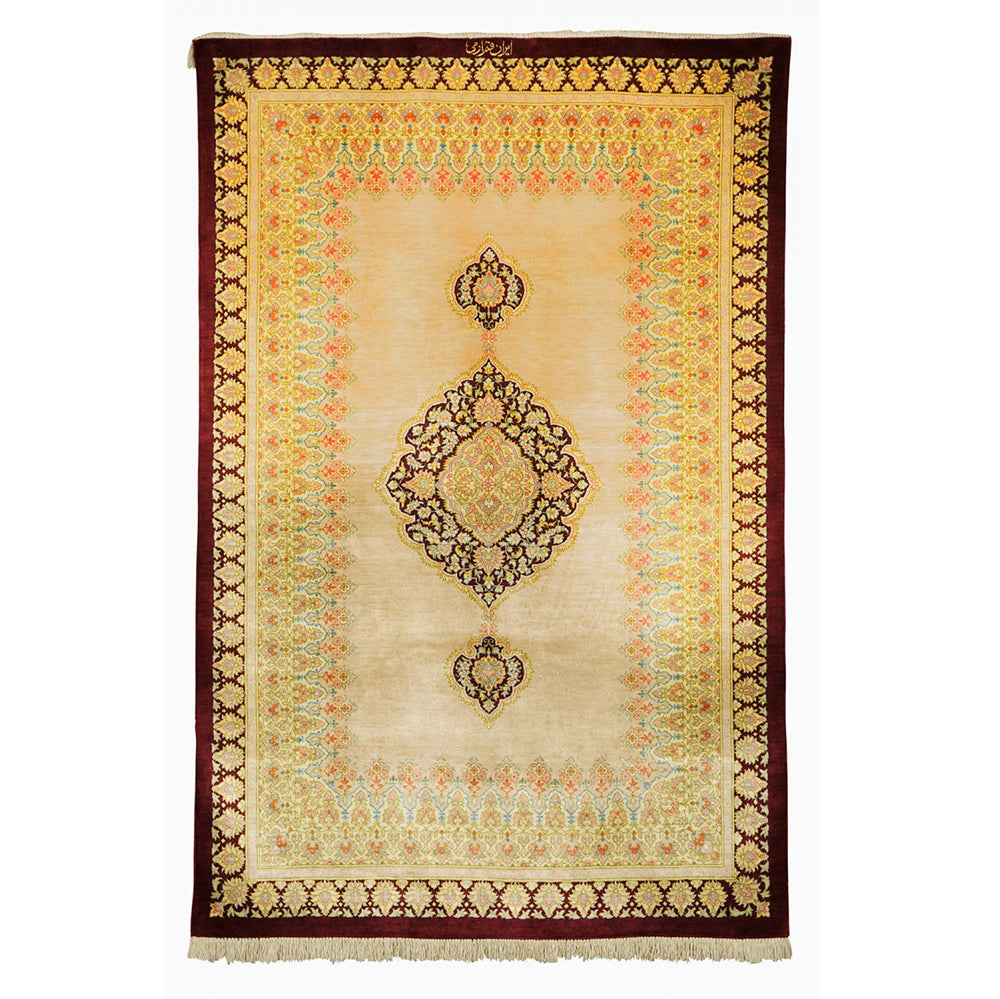 Modern Persian Qum Silk Rug