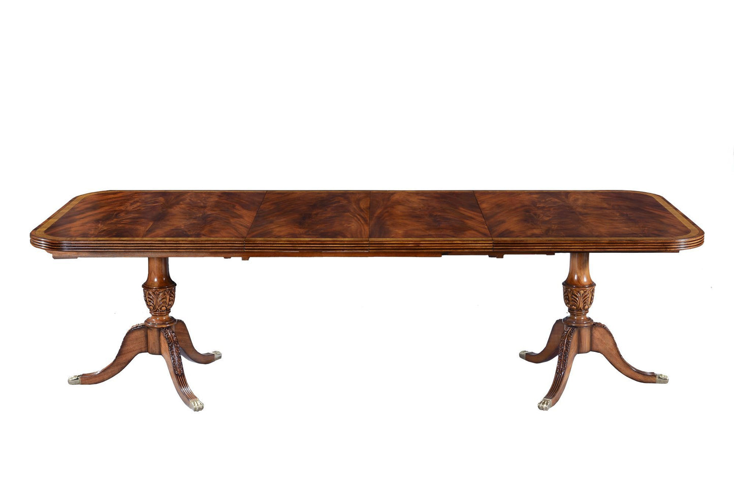 Twin Pedestal Dining Table in Crotch Mahogany