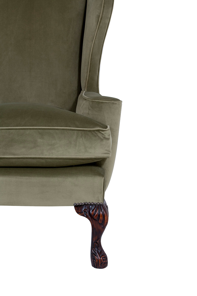 traditional wingchair hand made upholstered