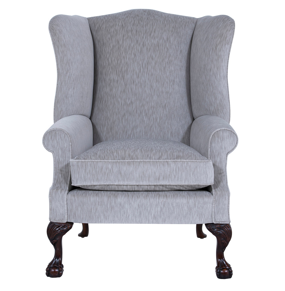 grey wingchair 