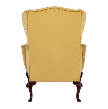 velvet mahogany wingchair made by hand