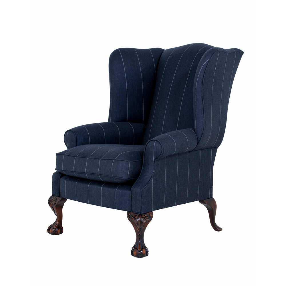 traditional english wingchair the coleridge gents in sloane stripe