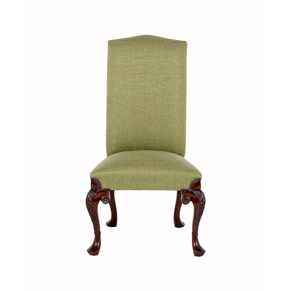 Aunties Georgian style dinning chairs  in Luxurious green fabric