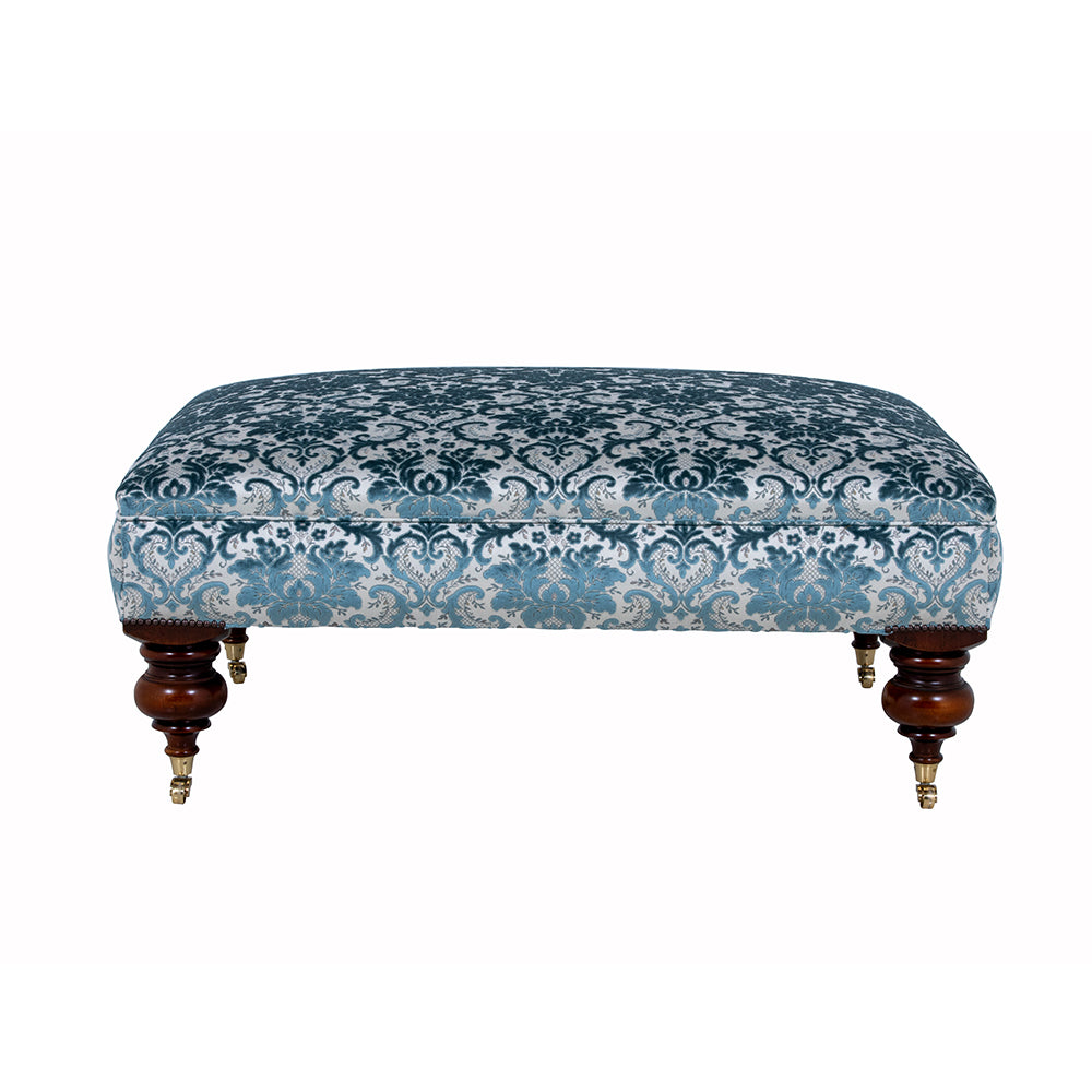 Footstool in Velvet Damask