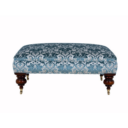 Footstool in Velvet Damask