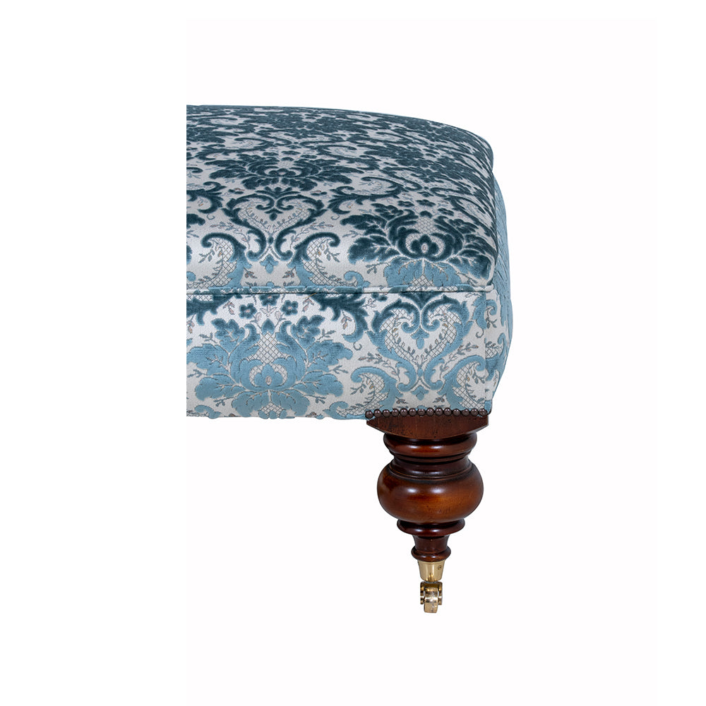 Footstool in Velvet Damask