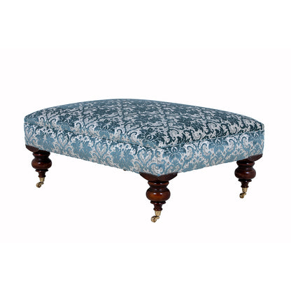 Footstool in Velvet Damask