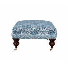 Side of Footstool in Velvet Damask