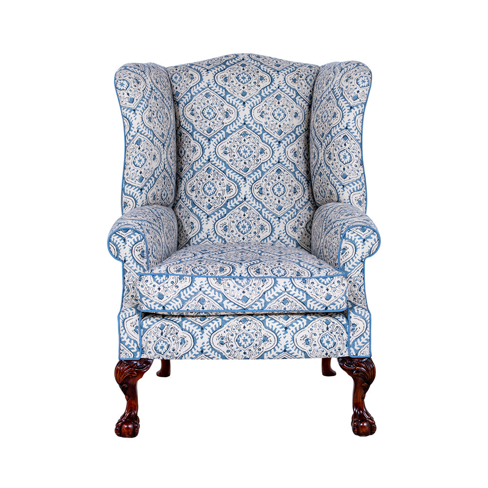 traditional upholstered wingchair