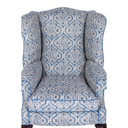 linwood bibi kala fabric on a brights of nettlebed wingchair 