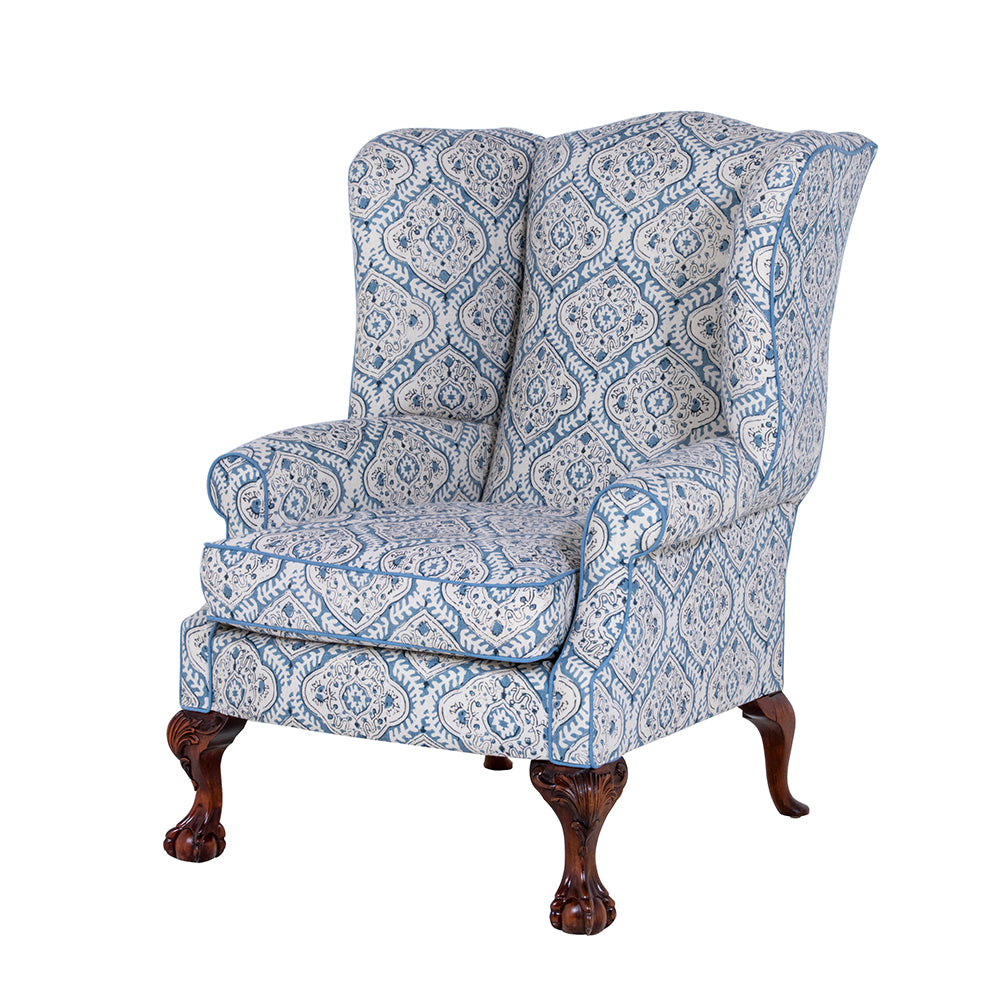 traditional upholstered wingchair