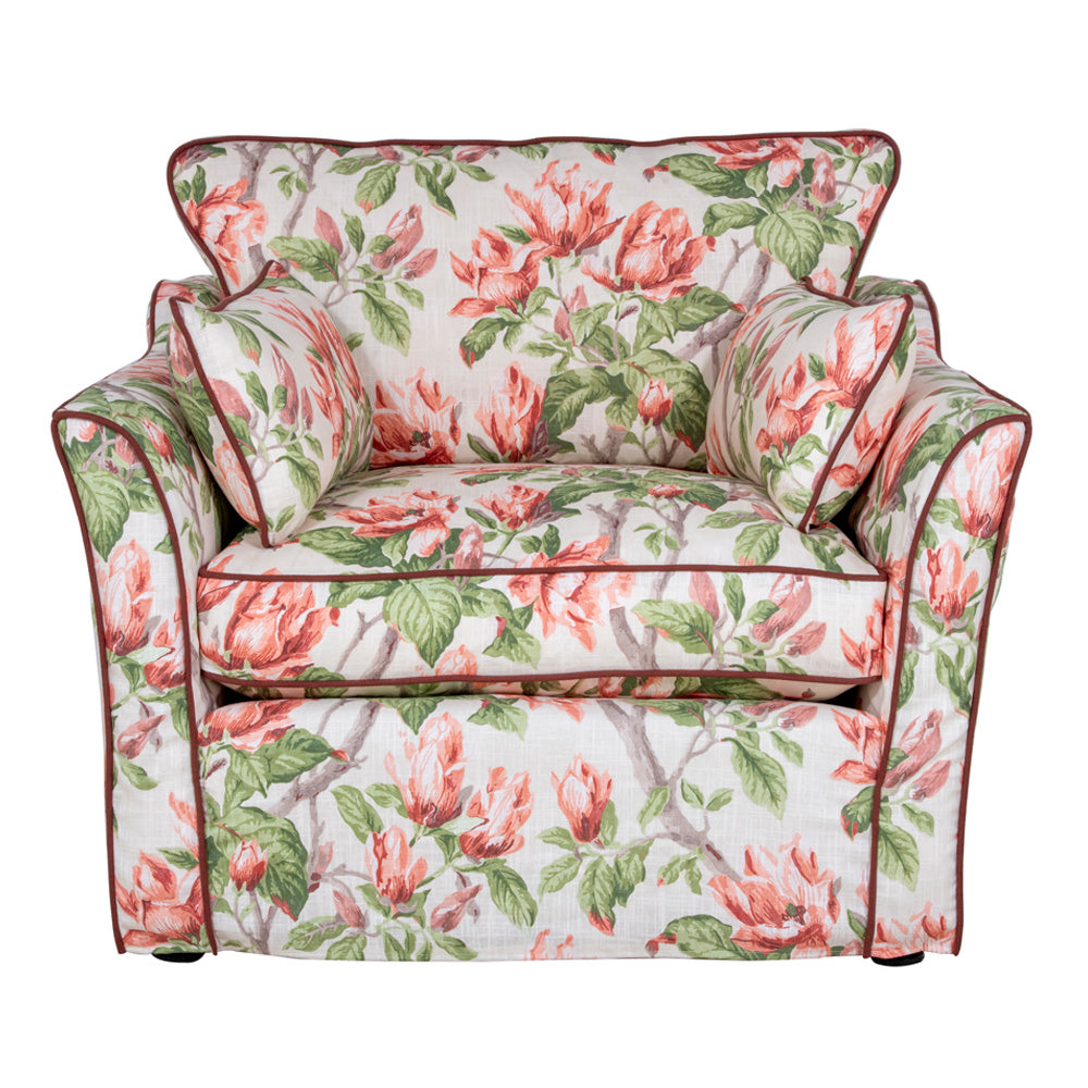 handmade sofas and chairs in floral fabric