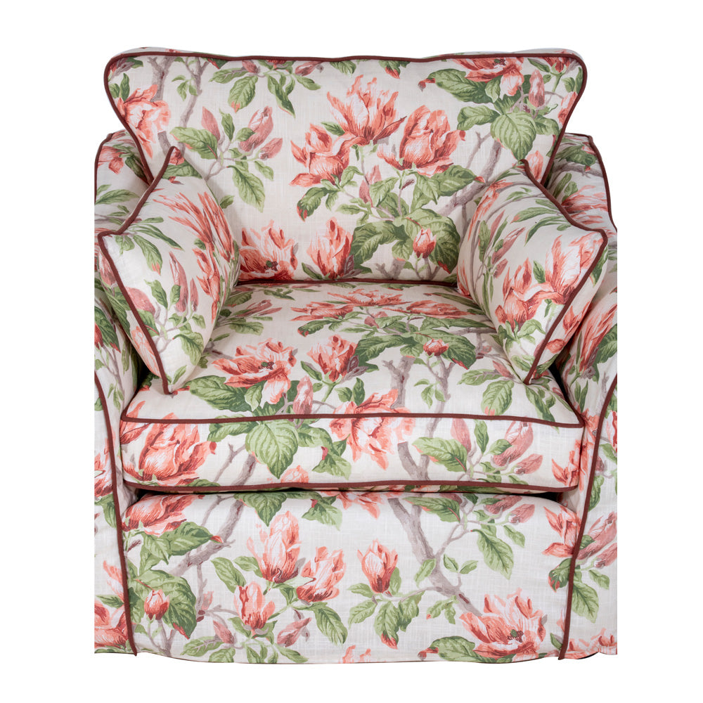 handmade sofas and chairs in floral fabric