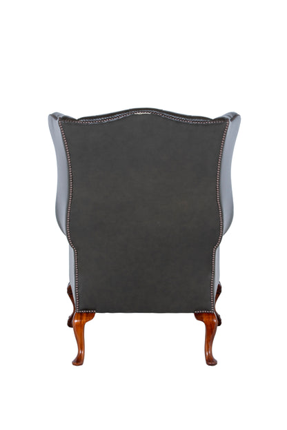 Coleridge Wing Chair in Dark Green Stock Hide