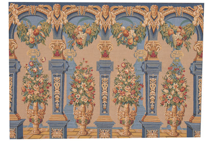 Tapestry of Columns And Flower Display