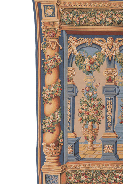 Tapestry of Columns And Flower Display