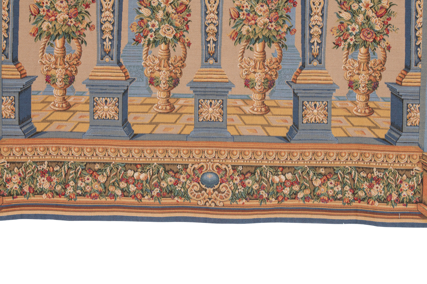 Tapestry of Columns And Flower Display