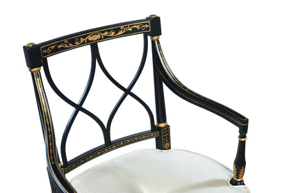 French Painted Carver Chair in Black