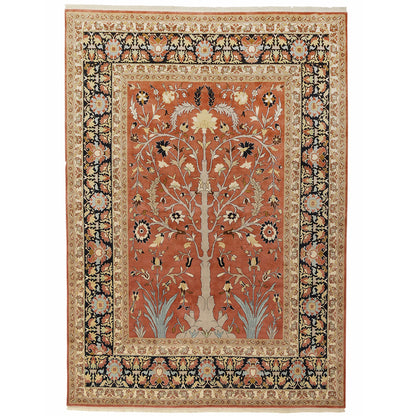 Tabriz Tree of Life Design Silk Rug