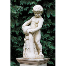 Cast Stone Water Statue on Pedestal