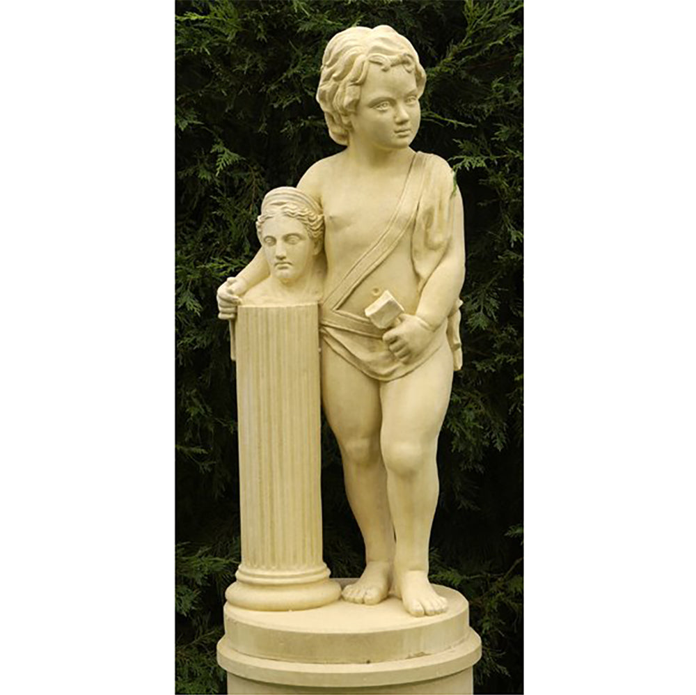 Cast Stone Sculpture Statue on Pedestal