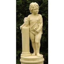 Cast stone statue on pedestal - Sculpture