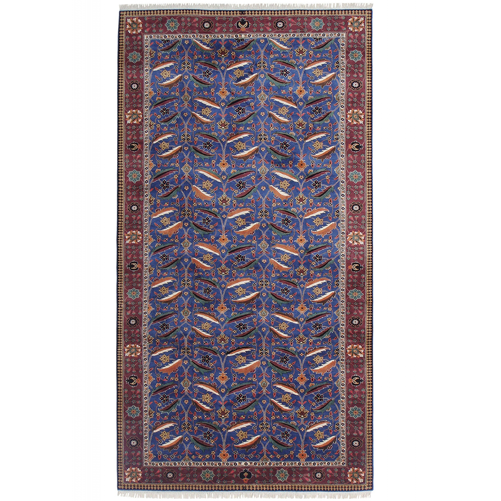 Kirman Vase Design Silk Rug