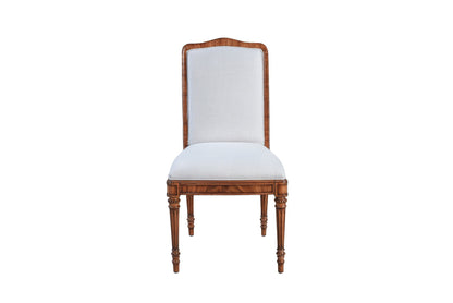 Straight Back Upholstered Chair in Mahogany