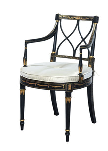 French Painted Carver Chair in Black