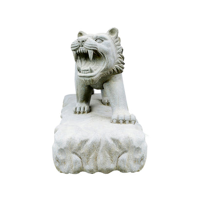 Tiger Statue Carved From River Stone