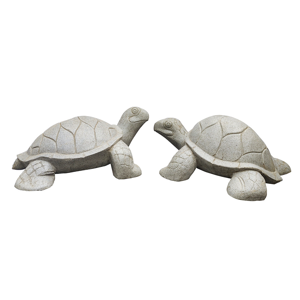 Pair Of Left And Right Facing River Stone Turtles