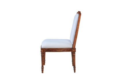 Straight Back Upholstered Chair in Mahogany