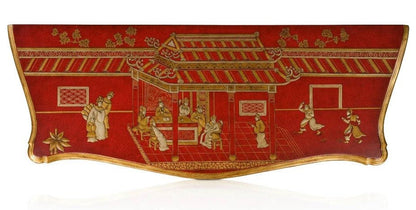 A Chinoiserie Red Lacquer Serpentine Bombe Chest of Drawers - Brights of Nettlebed