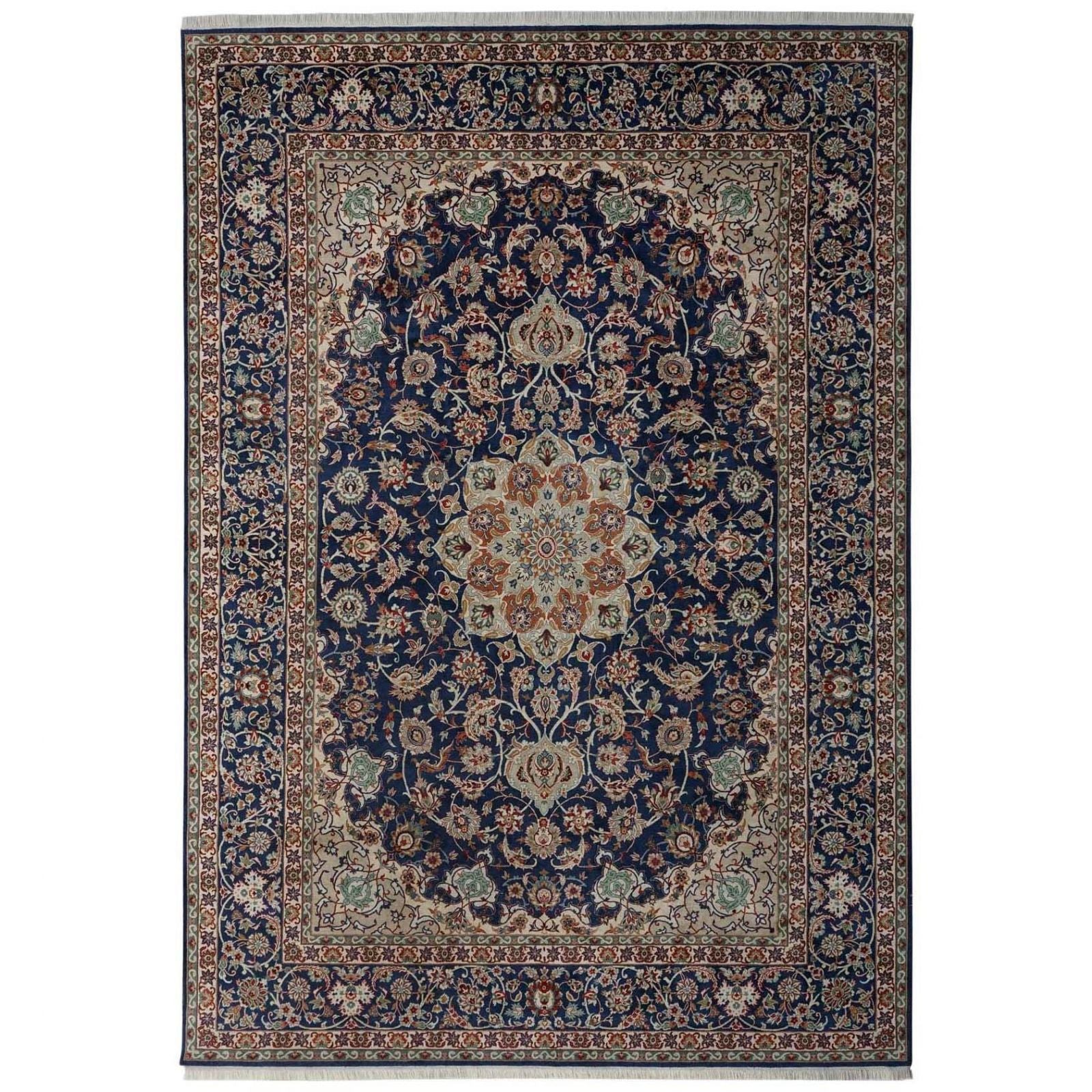 Hand Woven Silk Rug - brights of nettlebed fine kashan design carpet