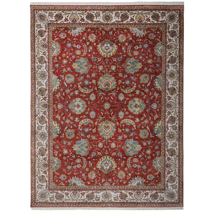 A Fine Tabriz design silk pile carpet - Brights of Nettlebed