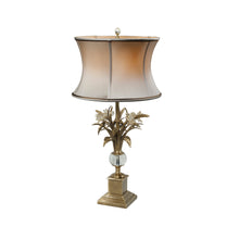 A floral cast brass table lamp - Brights of Nettlebed