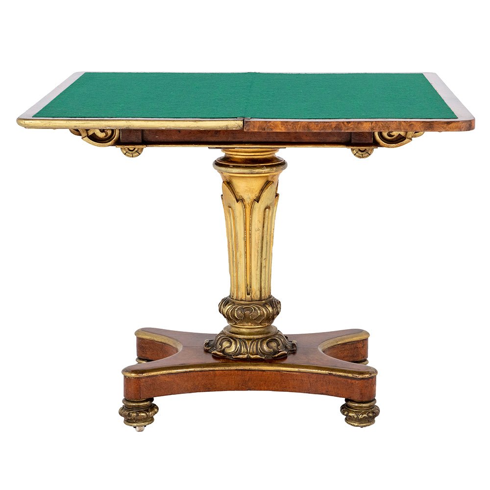 A George Iv Amboyna And Giltwood Card Table attributed To Morel And Seddon, C.1830 - Brights of Nettlebed