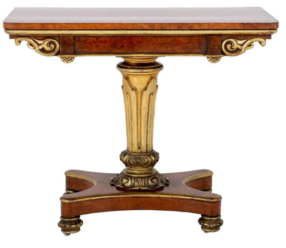 A George Iv Amboyna And Giltwood Card Table attributed To Morel And Seddon, C.1830 - Brights of Nettlebed