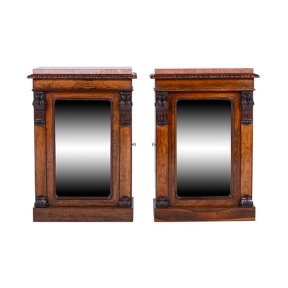 A Pair of Early Victorian Rosewood Side Cabinets - Brights of Nettlebed