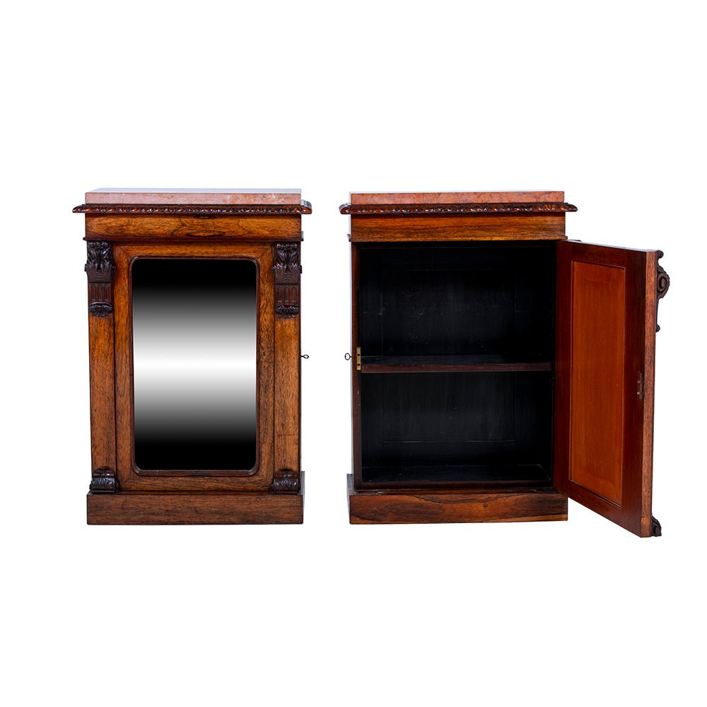 A Pair of Early Victorian Rosewood Side Cabinets - Brights of Nettlebed