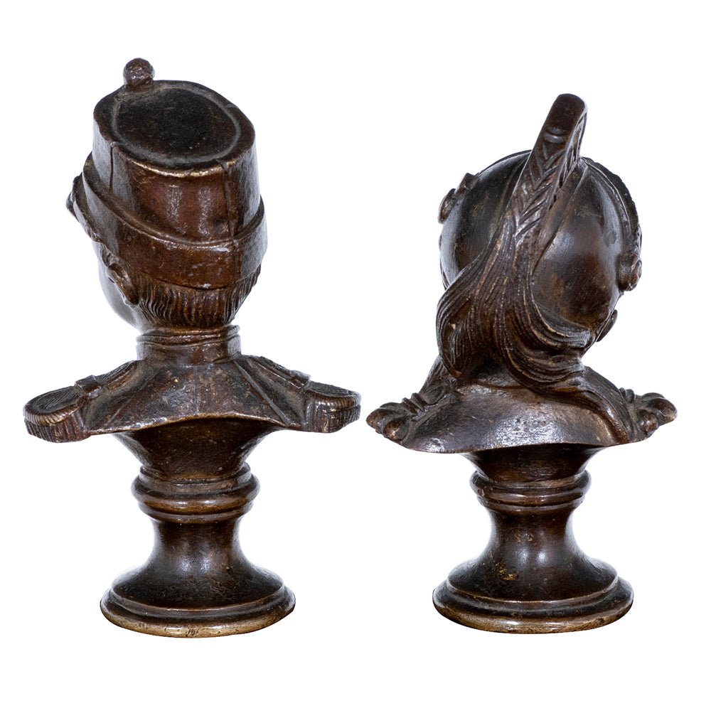 A PAIR OF FRENCH BRONZE BUSTS OF CHILD SOLDIERS - Brights of Nettlebed