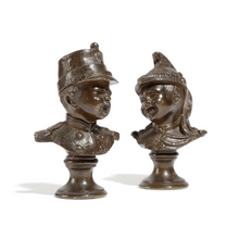 A PAIR OF FRENCH BRONZE BUSTS OF CHILD SOLDIERS - Brights of Nettlebed