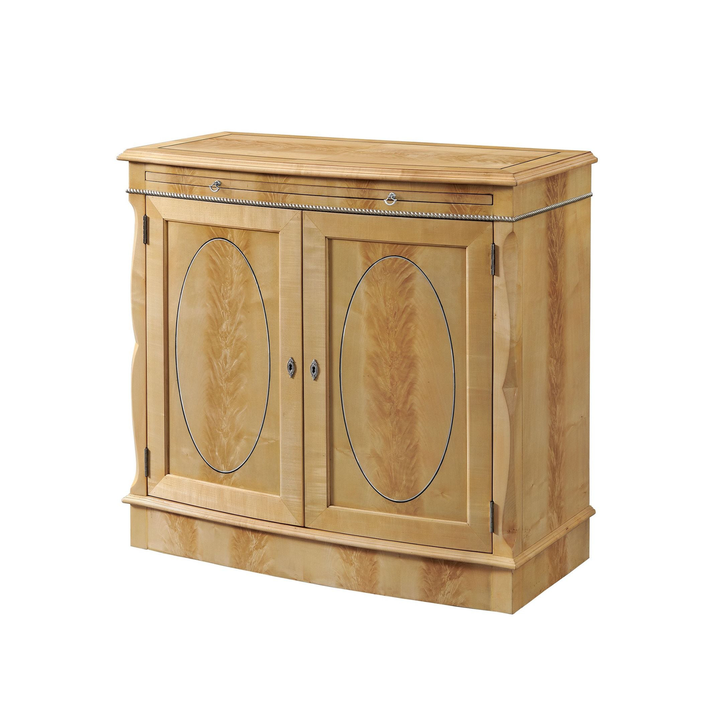 Bow Fronted Sycamore Side Cabinet 