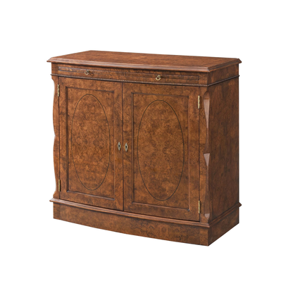 Bow Fronted Burr Walnut Side Cabinet