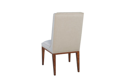 Straight Back Upholstered Chair In Mahogany