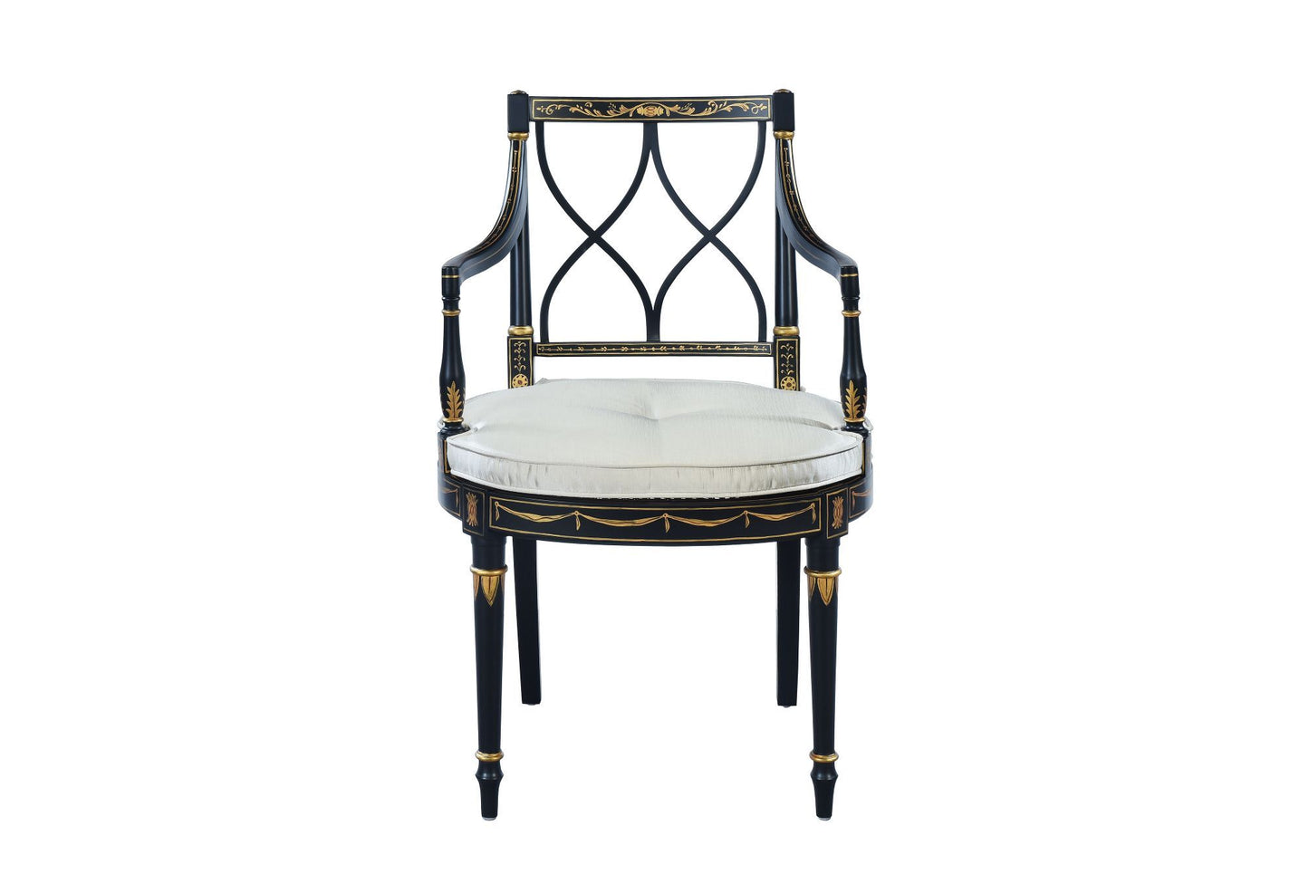 French Painted Carver Chair in Black